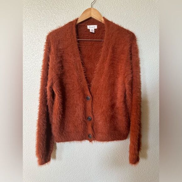 NWOT If It Were Me Orange Oversize Cardigan Size XS - Picture 1 of 10